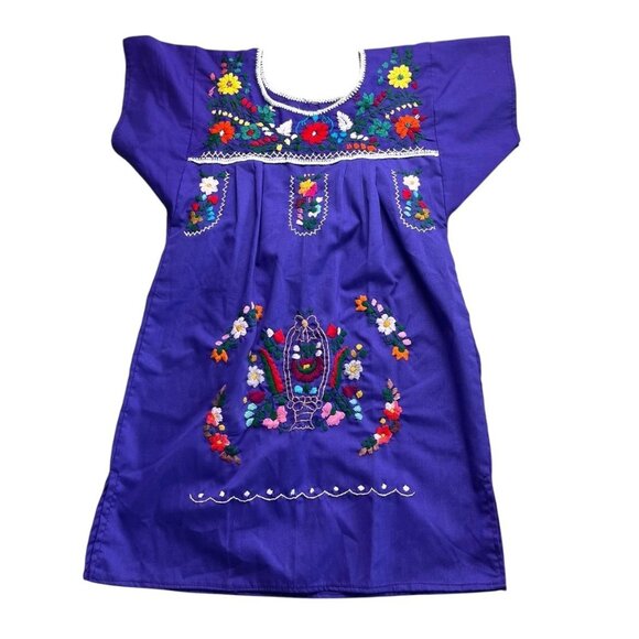Other - Mexican Purple Hand Embroidered Dress Girls Size 5